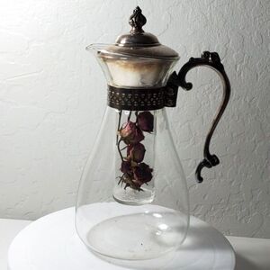 Beverage Server with a silver-plated handle and top ~Vintage/Antique~